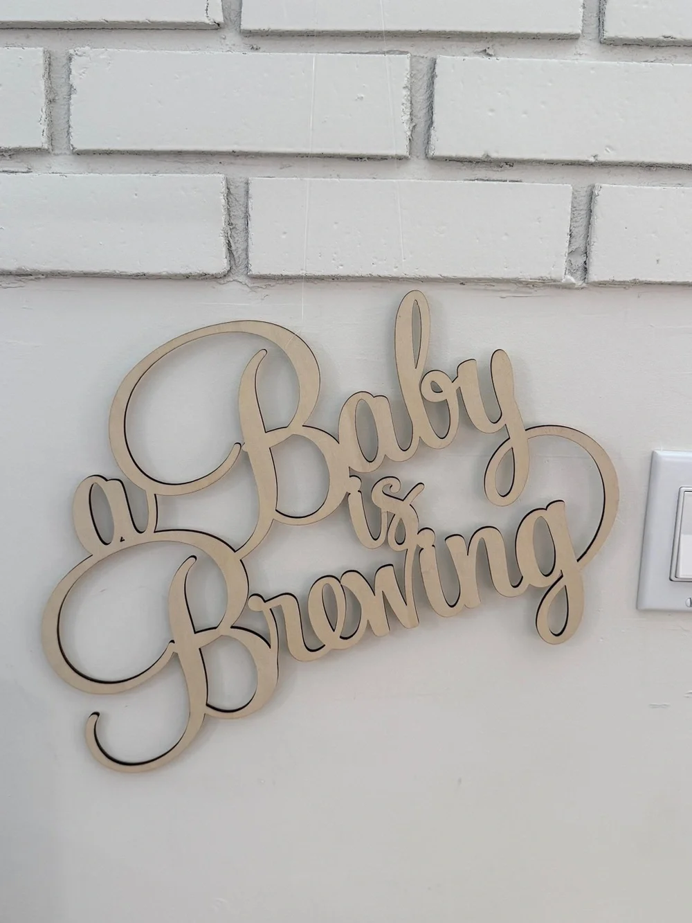 A baby is brewing wooden sign / baby shower decor